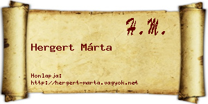 Hergert Márta névjegykártya